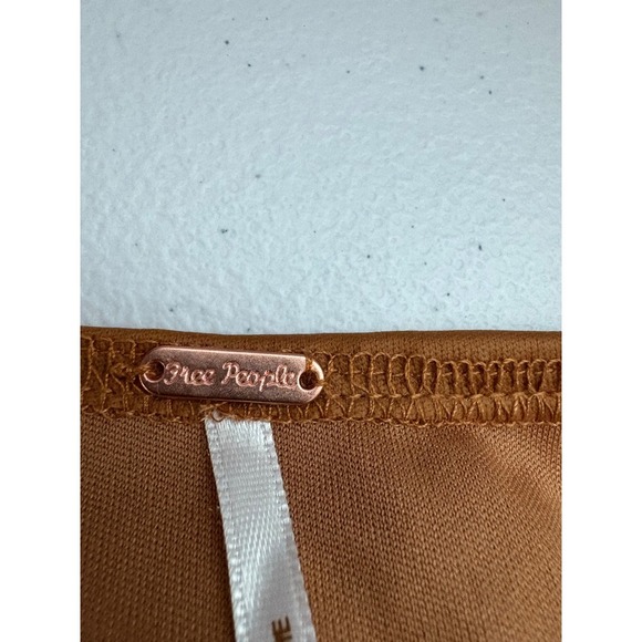 Free People Ruched Bodysuit Sleeveless Tank Top Bronze Brown Size M - Picture 2 of 6
